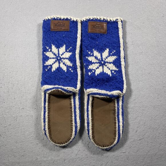 Woolrich‎ Slipper Socks Mens Large Knit Snowflake Moccasins Fleece Lined Warm - Picture 3 of 5